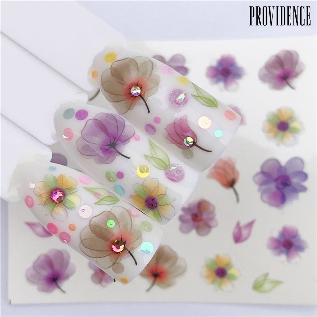 Providence Nail Stickers Water Transfer Multiple Styles Fancy Flower Patterns Self-adhesive Stickers