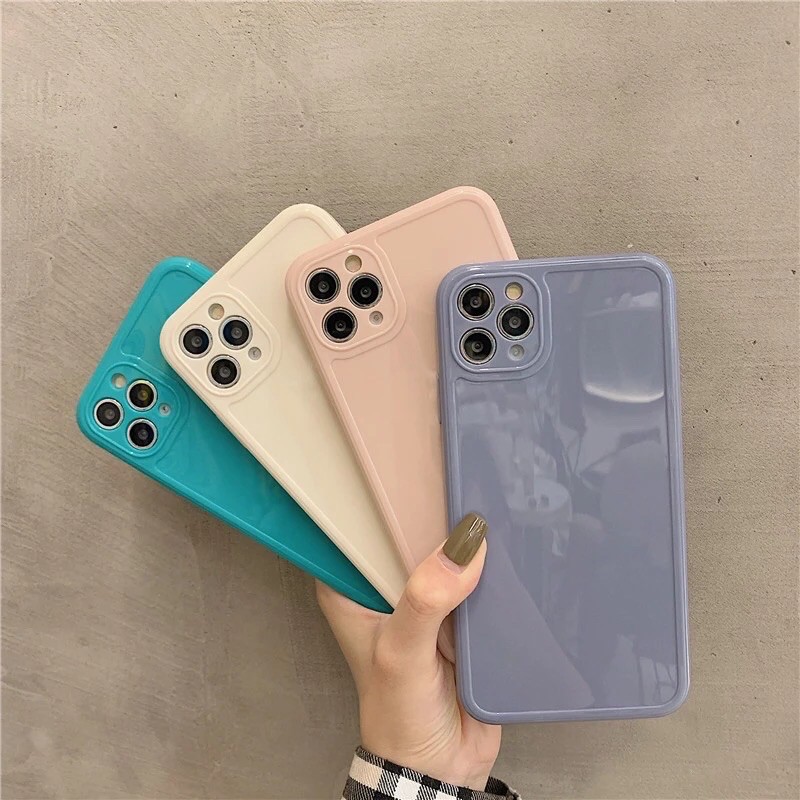 Soft Case Tpu Glossy Kotak Shockproof Cover Untuk Iphone12/12proMax/11/11pro/11promax/X,Xs/Xr/7plus