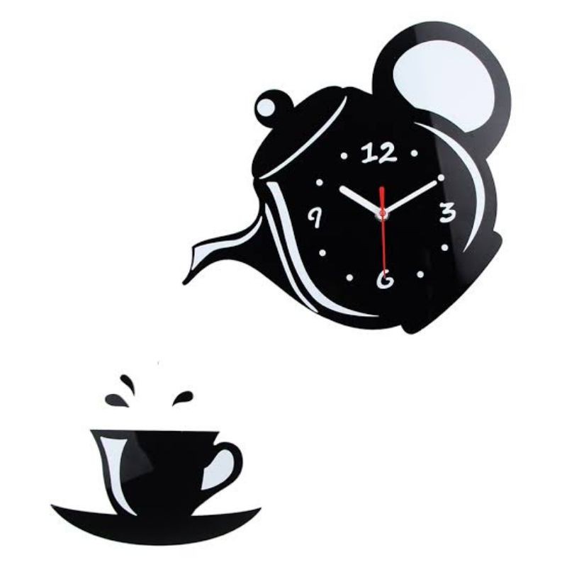 JAM DINDING DIY / GIANT WALL CLOCK QUARTZ CREATIVE DESIGN - MOTIF TEKO KOPI UNIK