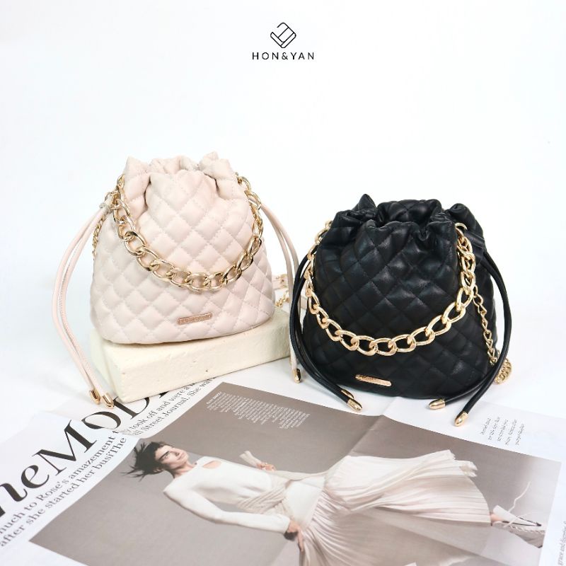 [HON&YAN] Tas Selempang Wanita Import Tali Tas Serut
