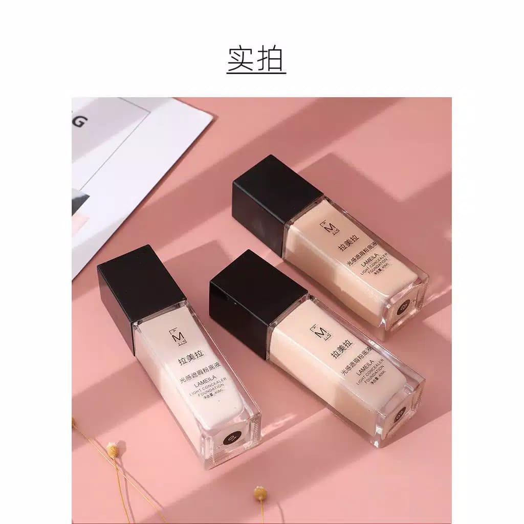 HK3020- Share:  Favorit (355) Lameila Light Concealer Foundation Cair Tahan Air Untuk Makeup Wanita