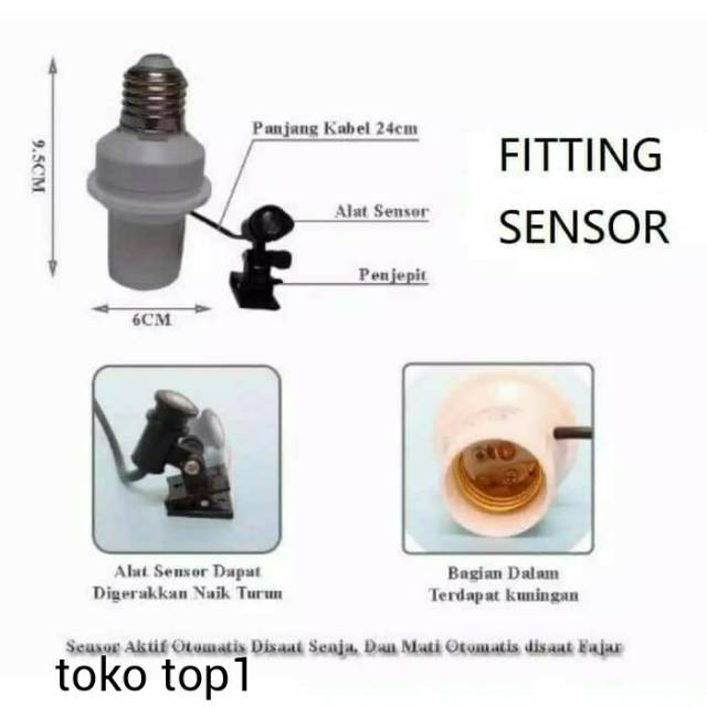 fitting lampu sensor E27 /  lampu sensor /fit sensor cahaya siang malam