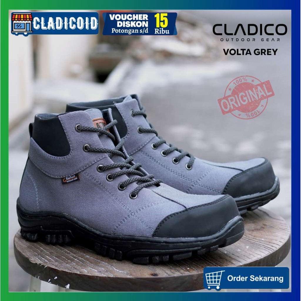 SEPATU SAFETY PRIA UJUNG BESI KERJA LAPANGAN PROYEK OUTDOOR MODEL KEREN CLADICO VOLTA ORIGINAL