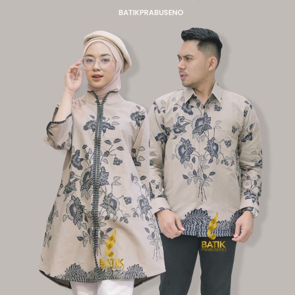 PRABUSENO// Batik Prabuseno - MAWAR IKET Couple Baju Batik Lengan Panjang Batik modern