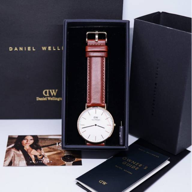 Jam tangan Daniel Wellington strap kulit / jam tangan DW original garansi 1 tahun