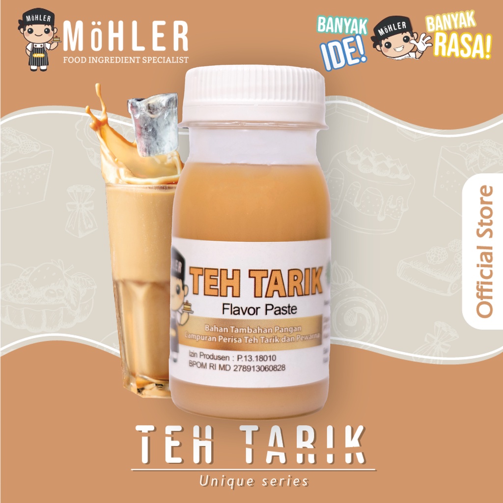 MOHLER Pasta perisa pewarna TEH TARIK (KLIK KOMBO HEMAT UNTUK BELI 1 GRATIS 1)