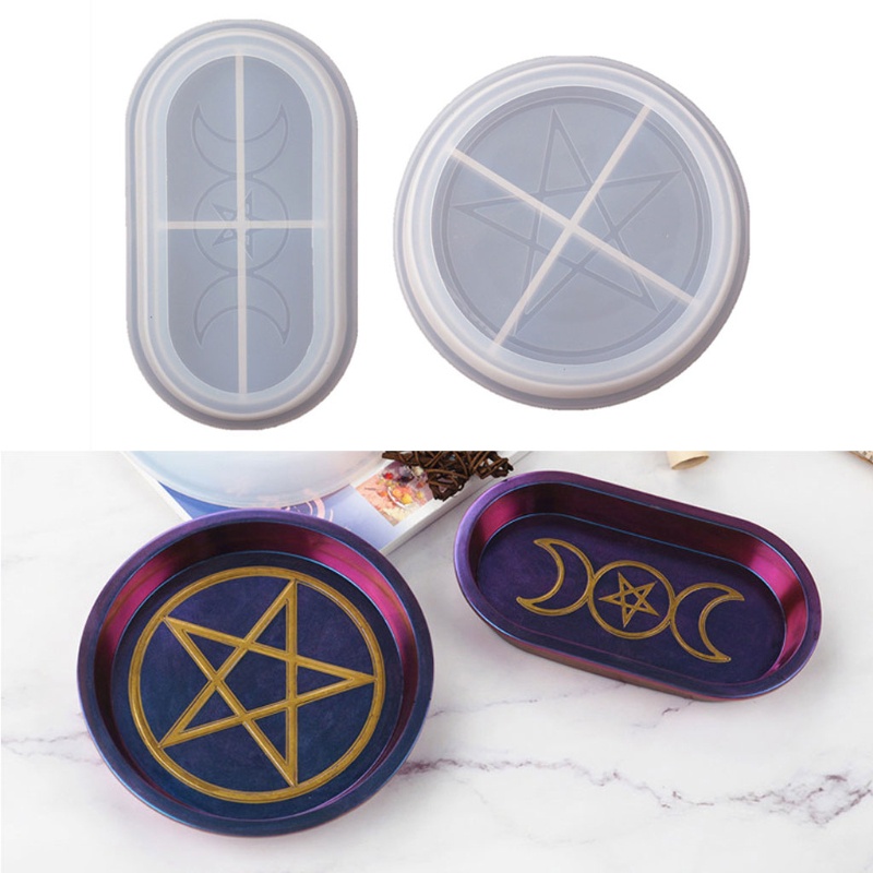 Siy Cetakan Resin Handmade Bentuk Bulan Bintang Pentagram Untuk Membuat Perhiasan