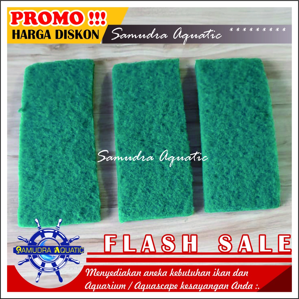 GREEN WOOL Filter Aquarium Aquascape, Media Filter Greenwool Busa Hijau