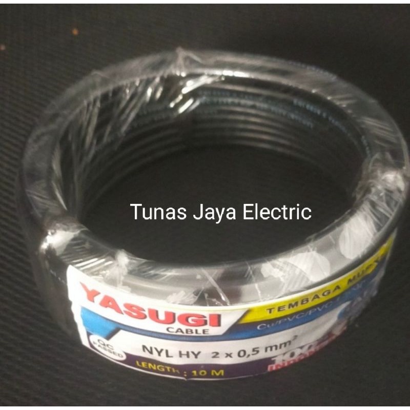 Kabel Serabut NYMHY / NYYHY 2x0,5mm @10M Tembaga Murni YASUGI Standar SNI