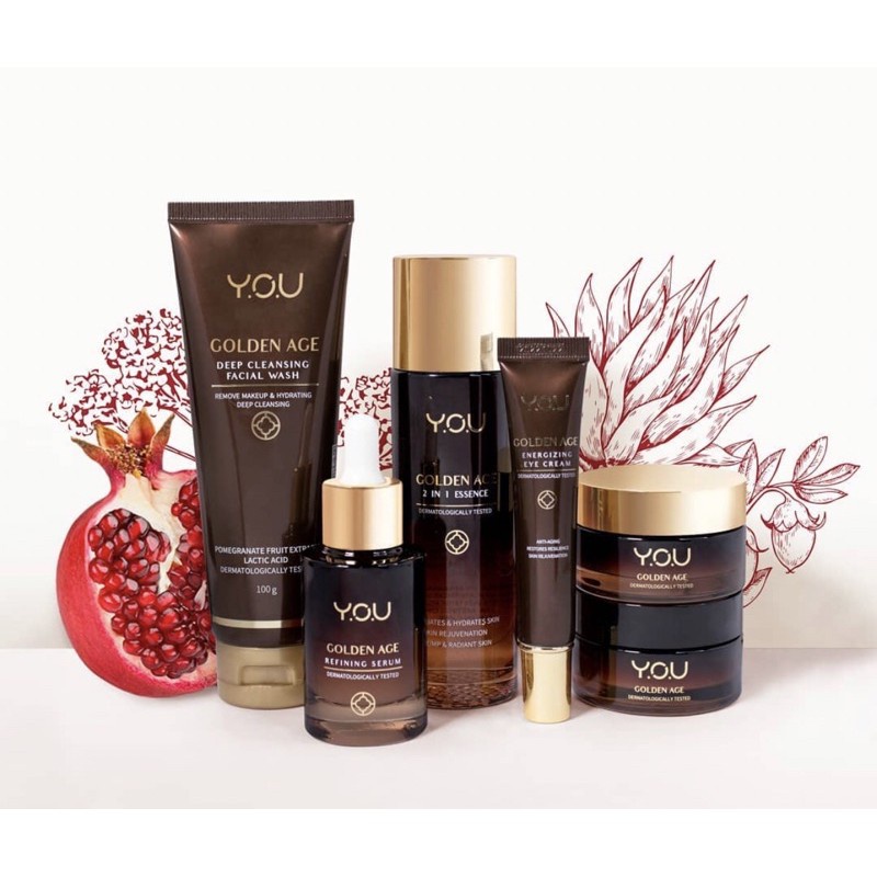 GOLDEN AGE SERIES BY Y.O.U / Skin Care Essence Facial Wash Eye Day Night Cream Serum Makeups