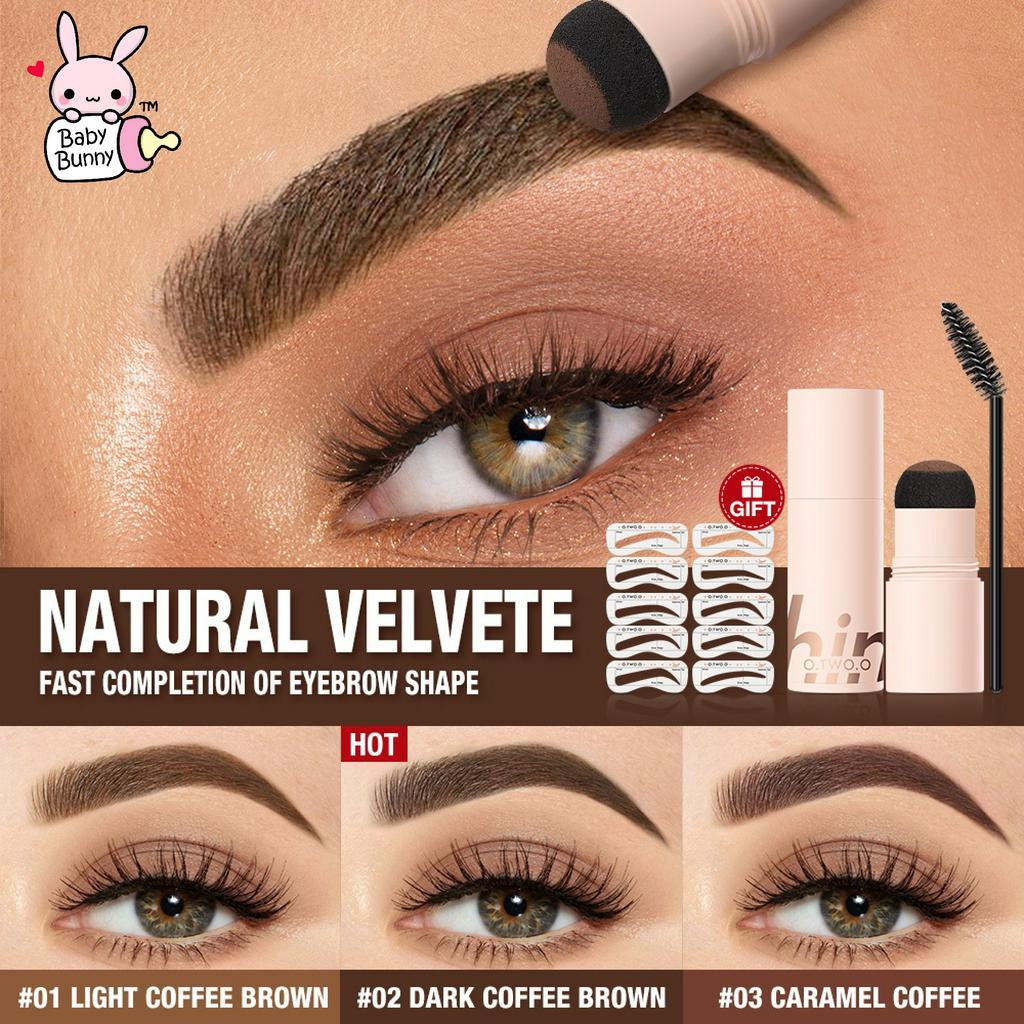 ❤ BELIA ❤ O.TWO.O Lasting Browfun Cushion Eyebrow Powder | Brow Stamp Long Lasting Eyes Makeup With Spoolie Brush 10 Reusable Beginner