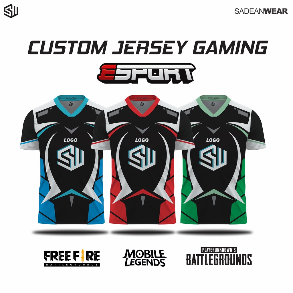 JERSEY GAMING CUSTOM PUBG, FREEFIRE, ML FREE NICKNAME/CUSTOM DESAIN