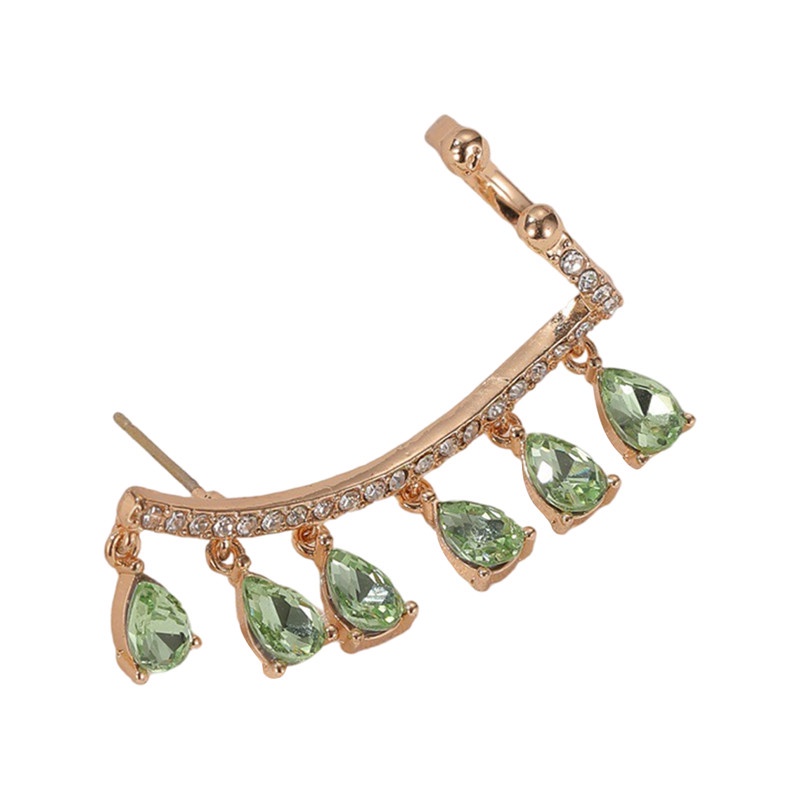 Anting Tusuk Lapis Emas 18K Hias Berlian Imitasi Untuk Wanita / Hadiah Valentine / Anniversary