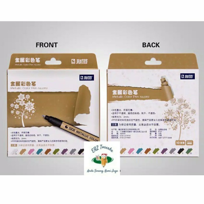 

Sale Set 10 Pcs Sta Metallic Color Marker Pen No. 8151 Spidol Metalik Hot Sale
