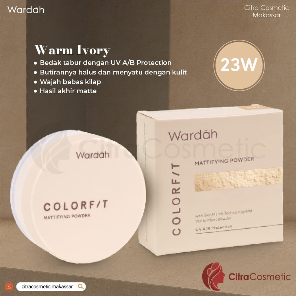 Wardah Colorfit Mattifying Powder | Light Ivory | Warm Ivory | Natural Biege | Golden Sand