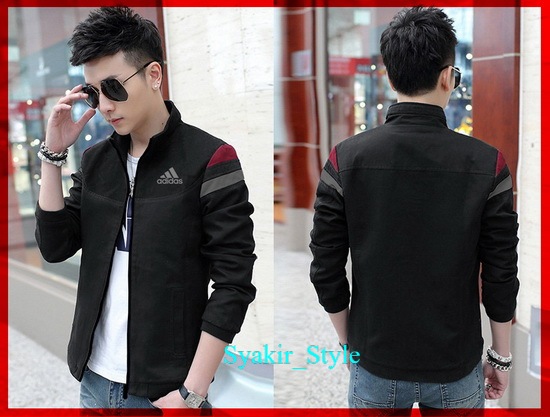 jaket adidas hitam- jaket pria babyterry