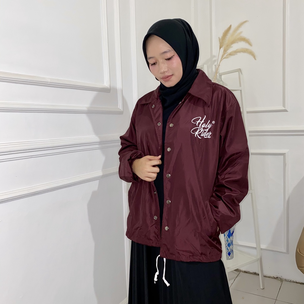 Coach Jacket holyrider  MMXXI BORDIR  MAROON II Jaket Coach model winbacker