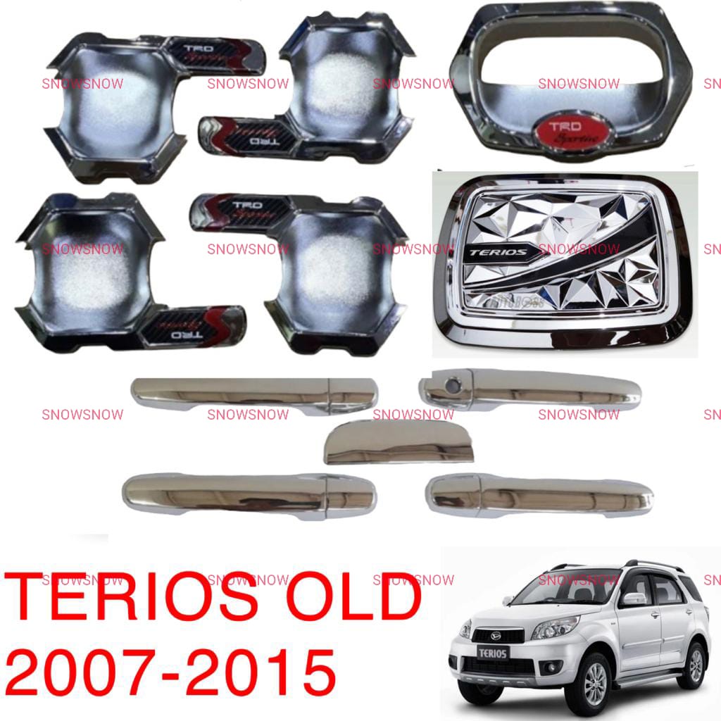 Paket Outer Handle Tank Cover Rush Terios Lama 2007 2012 2015 2017 Chrome