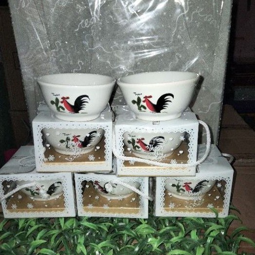 Souvenir Mangkok Sambal Ayam Jago Bungkus Box Mika