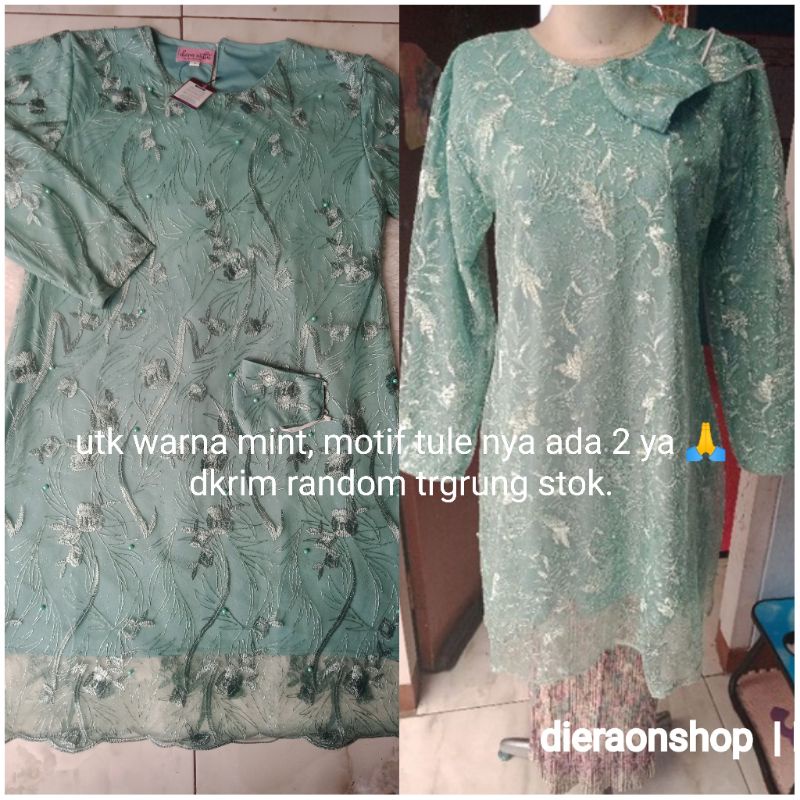 COD KEBAYA TUNIK TULLE TULE TILE M-XXXL KEBAYA LILAC WARDAH MINT JUMBO WISUDA LAMARAN ROSGOLD ABU-TULE-IJO WARDAH/MINT