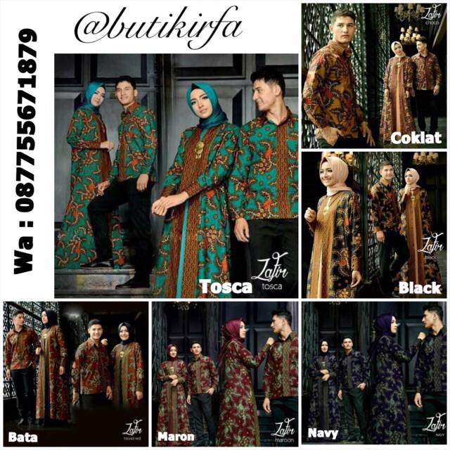 Baju Batik Couple Zafir Ori Al Fashion / Maxi Batik Couple Zafir Murah / Maxidress Couple Elegant