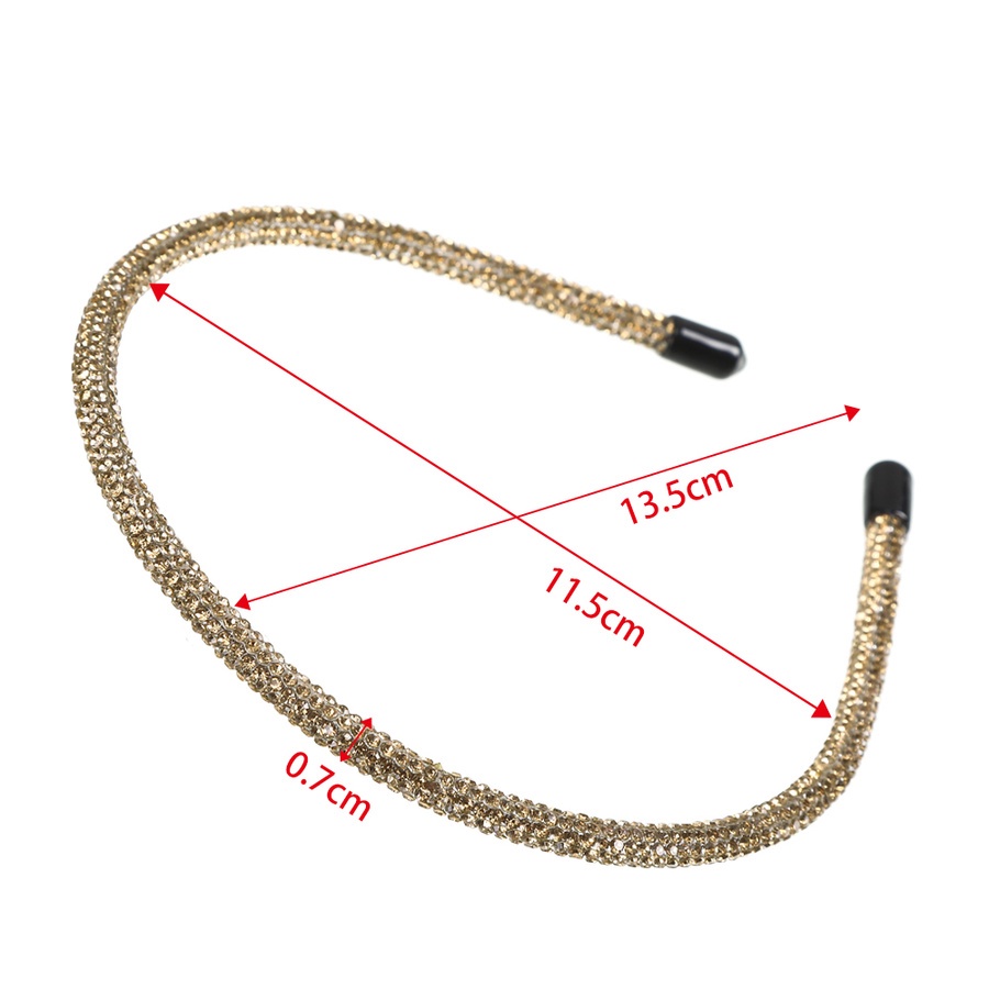 Korean Fashion Crystal Full Diamond Hair Band Simple Women Handmade Rhinestone Thin Headband Headwwear