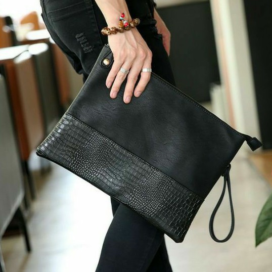 Clutch Pria Kulit Dompet Panjang Minimalist Korean Style v4