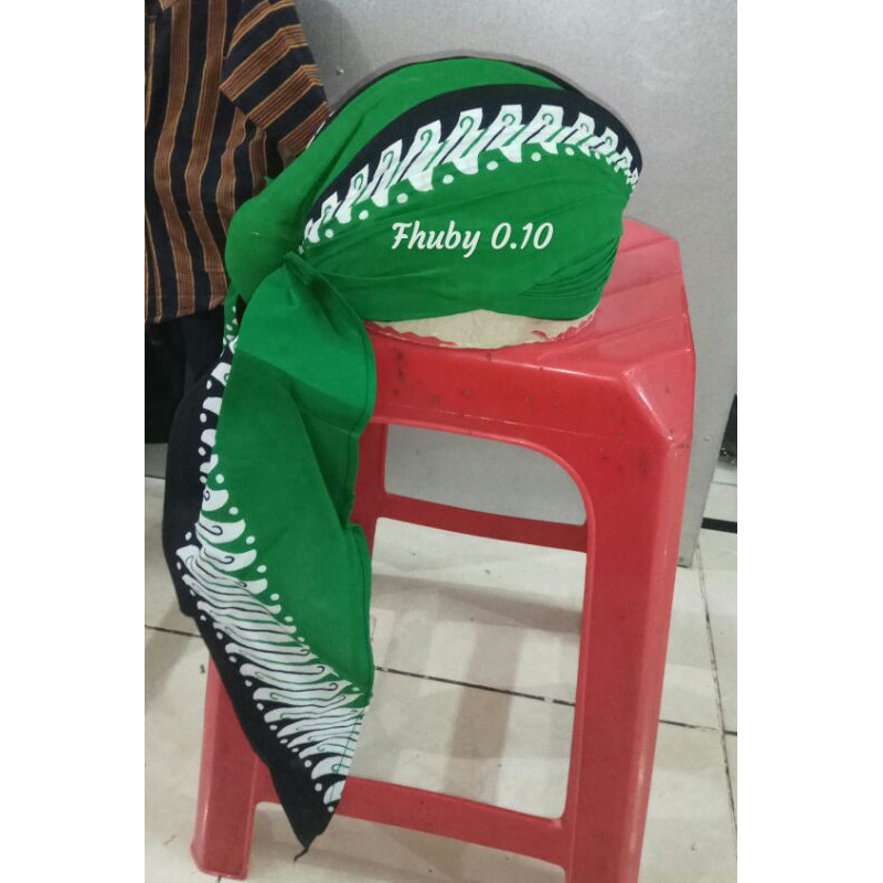 Blangkon Lipat Sliwir - Motif Banyuwangi Warna Hijau