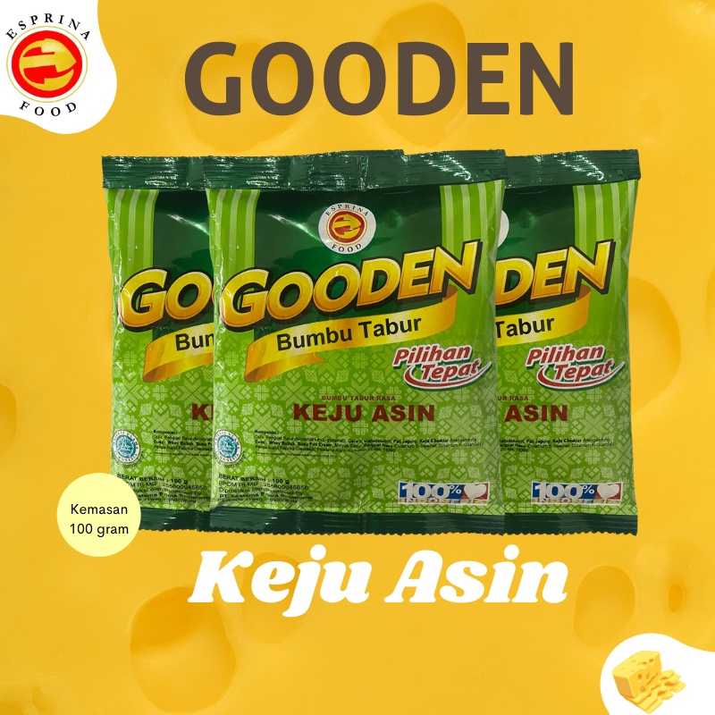 

Bumbu Tabur - GOODEN - Rasa KEJU ASIN - CHEESE - KEJU ASIN - Kemasan 100 gram