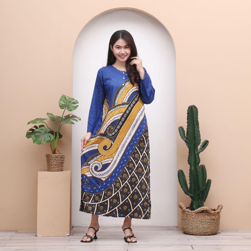 Longdres Batik AMSA Daster Panjang Busui Batik Terbaru By GrosirDaster