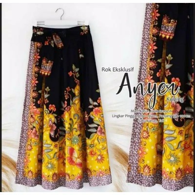 Rok Batik Style Pinggang Karet Dan Tali - Bawahan Formal