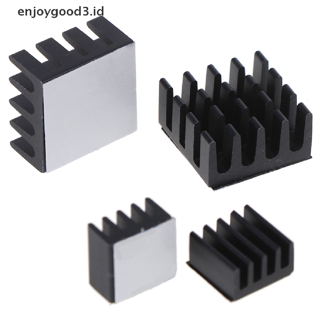 4pcs Heatsink Pendingin Bahan Aluminum Warna Hitam Untuk Raspberry Pi 3 / 2 / Rpi