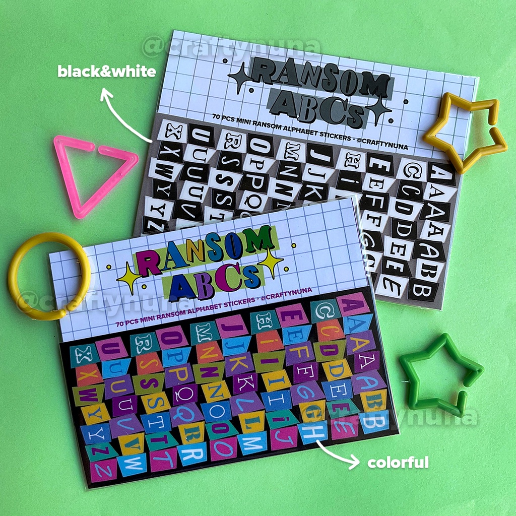

(CNDS01) 70pcs Mini Ransom Alphabet Deco Sticker huruf abjad stiker hias poca pc photocard kpop