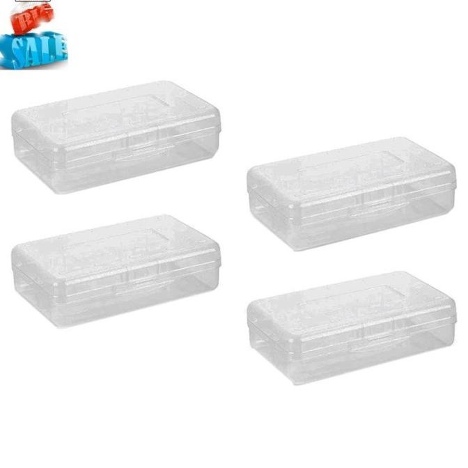 

4 PACK KOTAK PENSIL CRAYON MARKER BAHAN PLASTIK TRANSPARAN UNTUK RUANG DFD6546E