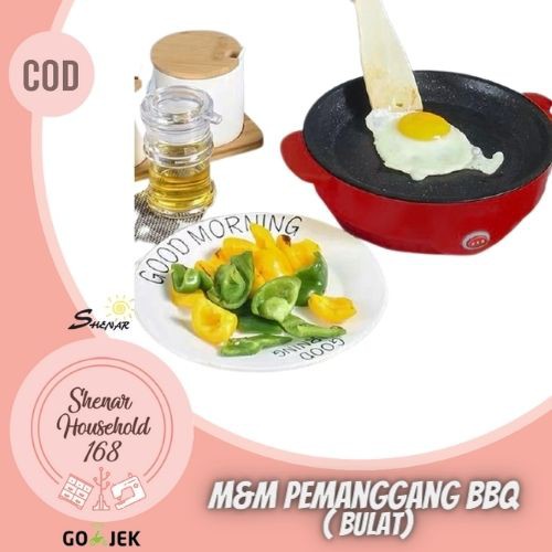 TERBARU KOREAN PAN ALAT PEMANGGANG LISTRIK GRILL BULAT BBQ PANCI GORENG JUMBO SOSIS ROTI MIE ,SHENAR