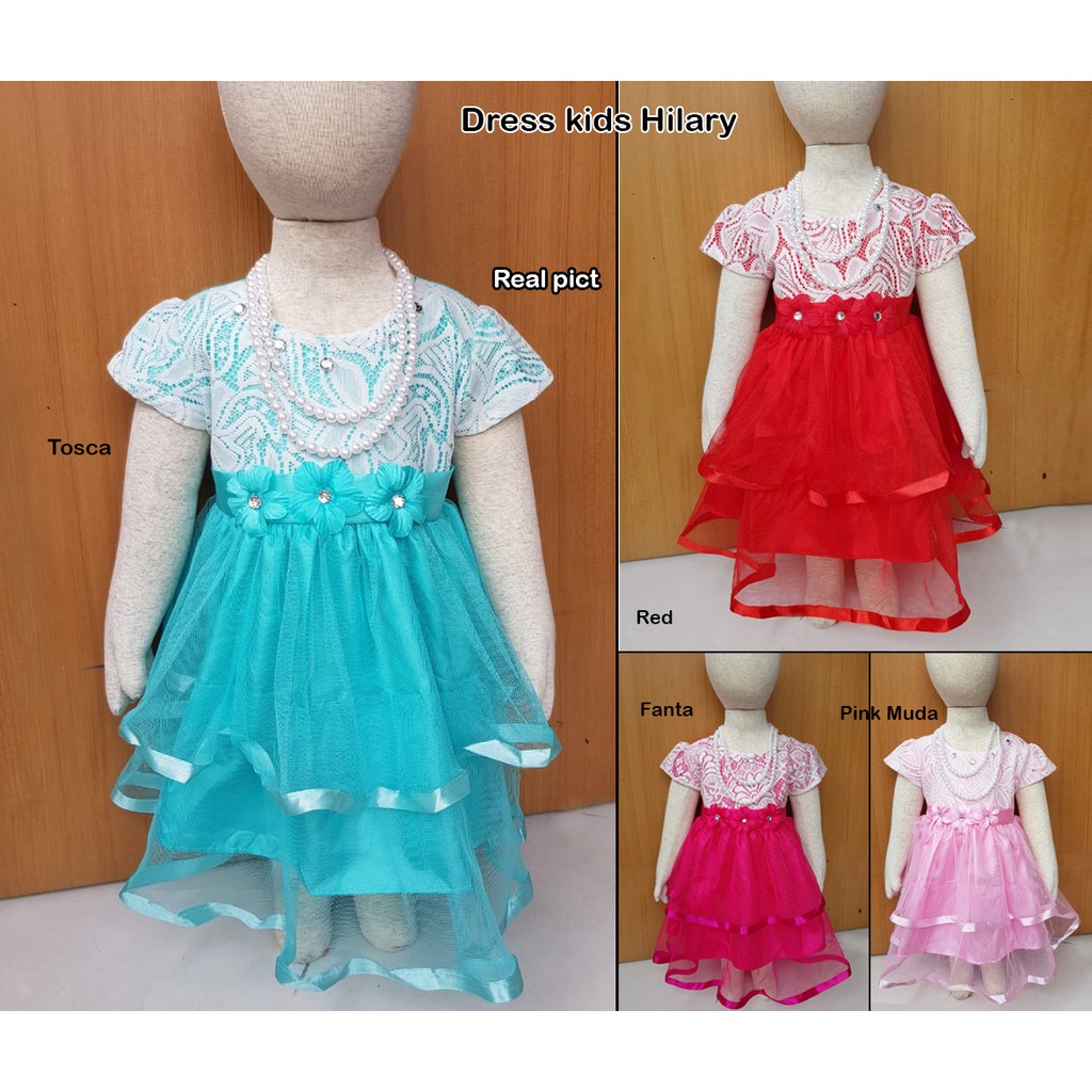 dress kids hilary/terusan satin anak/dress tile anak/gaun satin anak/baju pesta dress anak