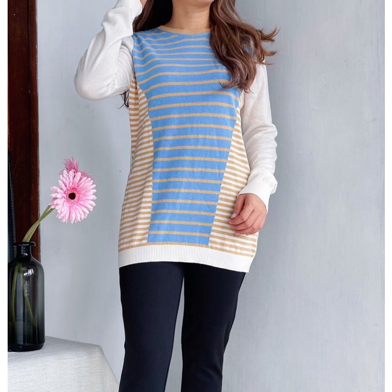 Ameli* striped knit blouse