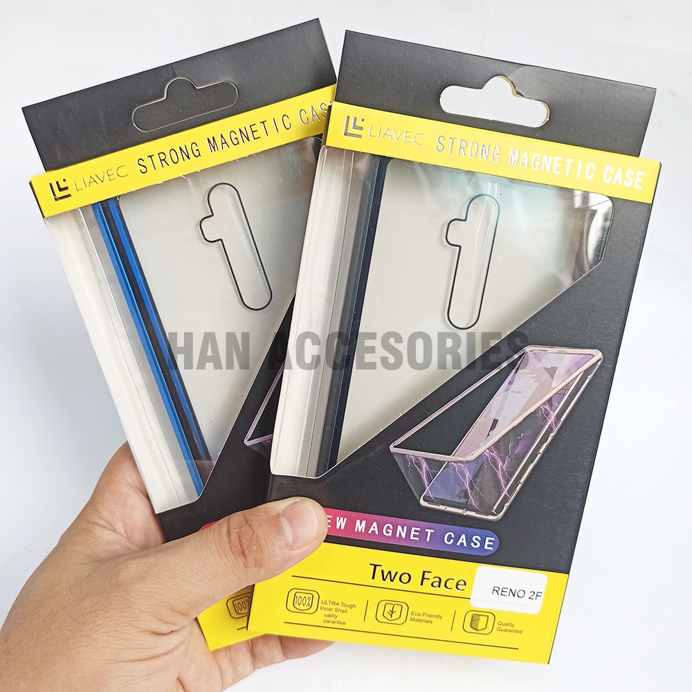 OPPO RENO 2F Case Magnetic 360 FULL GLASS Depan dan Belakang - Full Protection