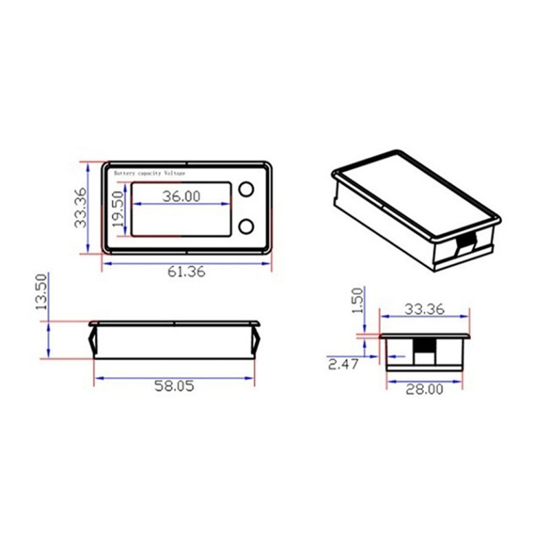 Btsg Meter Monitor Untuk w/Untuk w/o Alarm Tegangan Rendah Kapasitas Digital