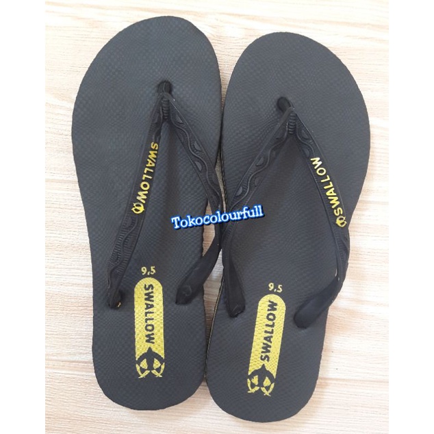 Sandal Jepit Swallow Hitam/Sendal Jepit Black Pearl F02 wanita /swallow female