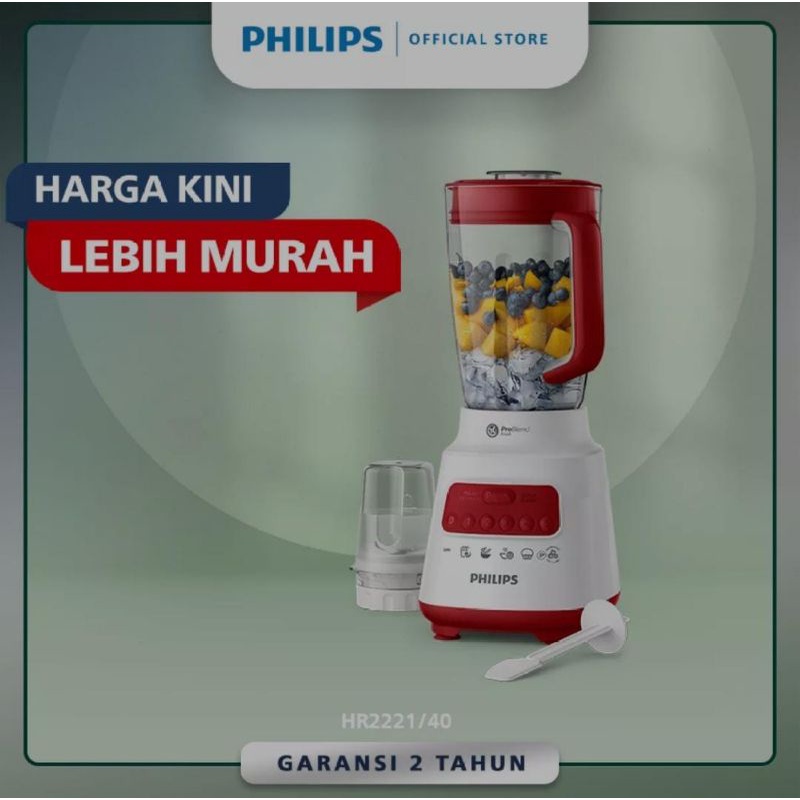 Blender  philips hr2221 plastik 2liter  hijau abu merah New,Garansi resmi + Bonus