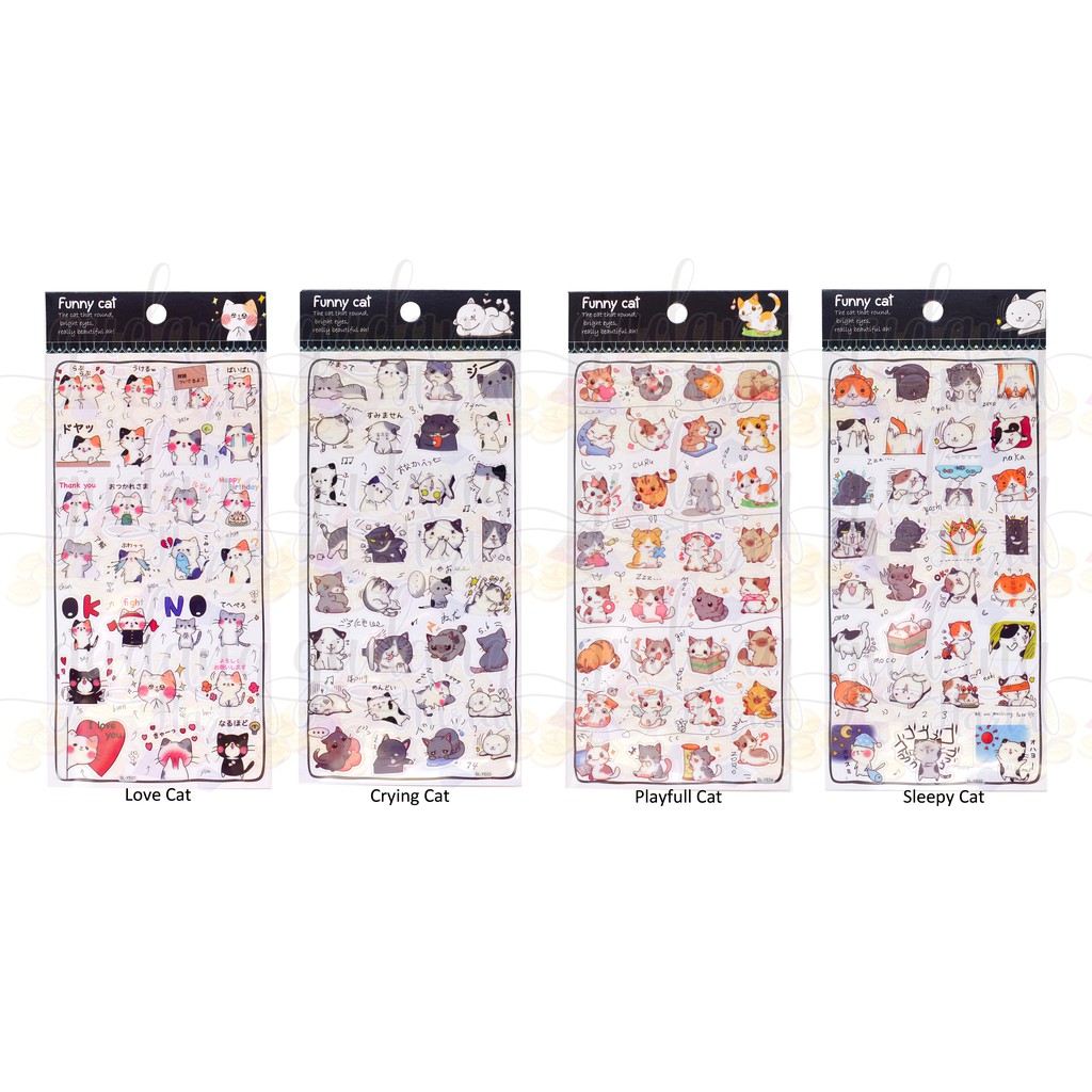 Sticker Kucing Lucu Unik Stiker DIY Scrapbook GH 303018 | Shopee Indonesia