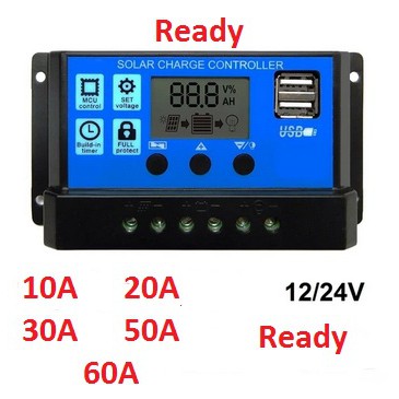 Solar Charge Controller 10A 20A 30A 40A 50A 60A Cell PWM Pengisi Daya Surya 12V24V