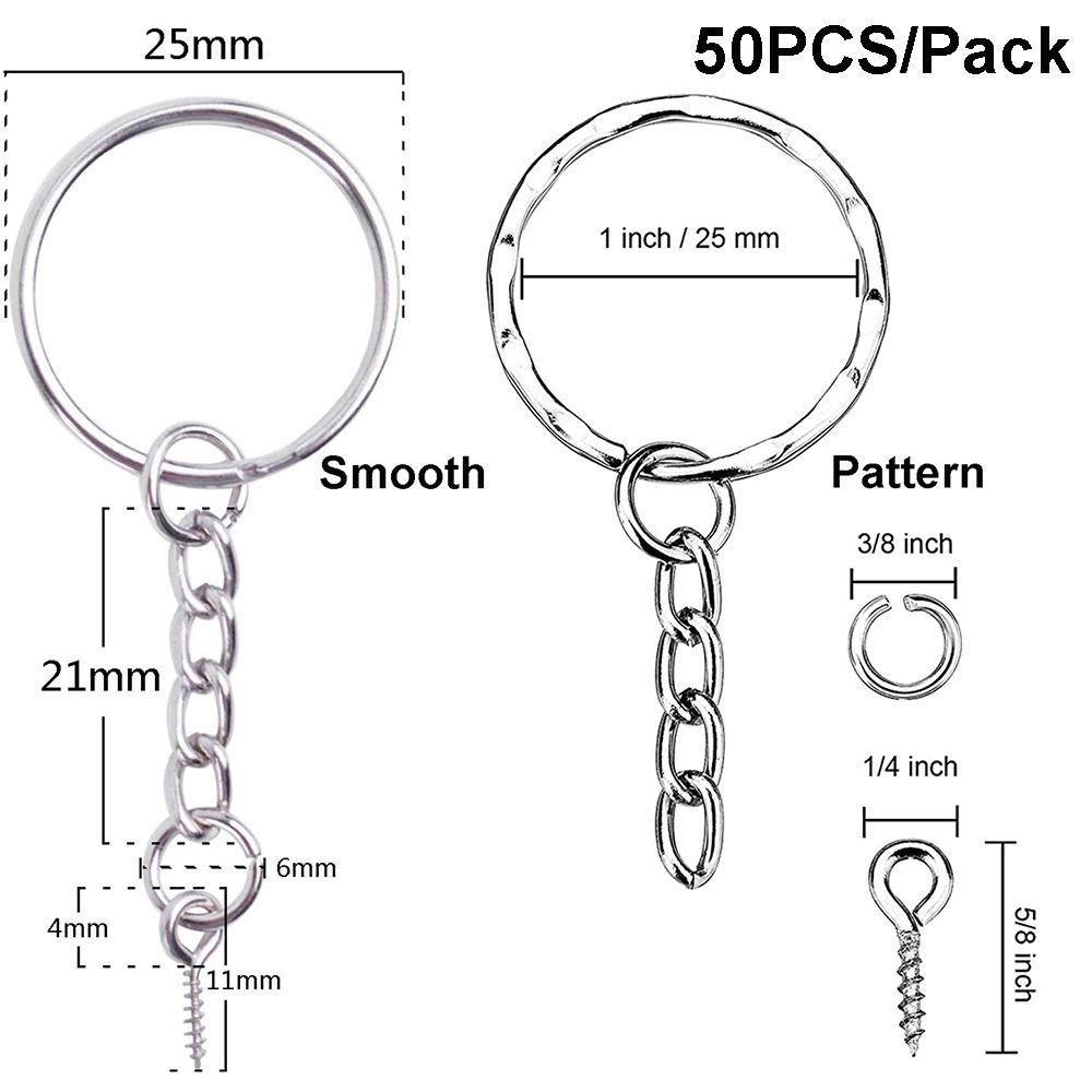 50pcs Gantungan Kunci Dengan Sekrup Mata Untuk Aksesoris Kerajinan