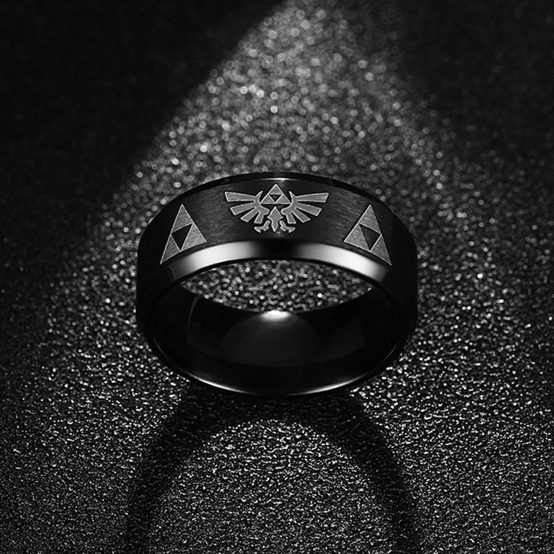 Cincin Bahan Stainless Steel Ukuran 8mm Warna Hitam Untuk Pria