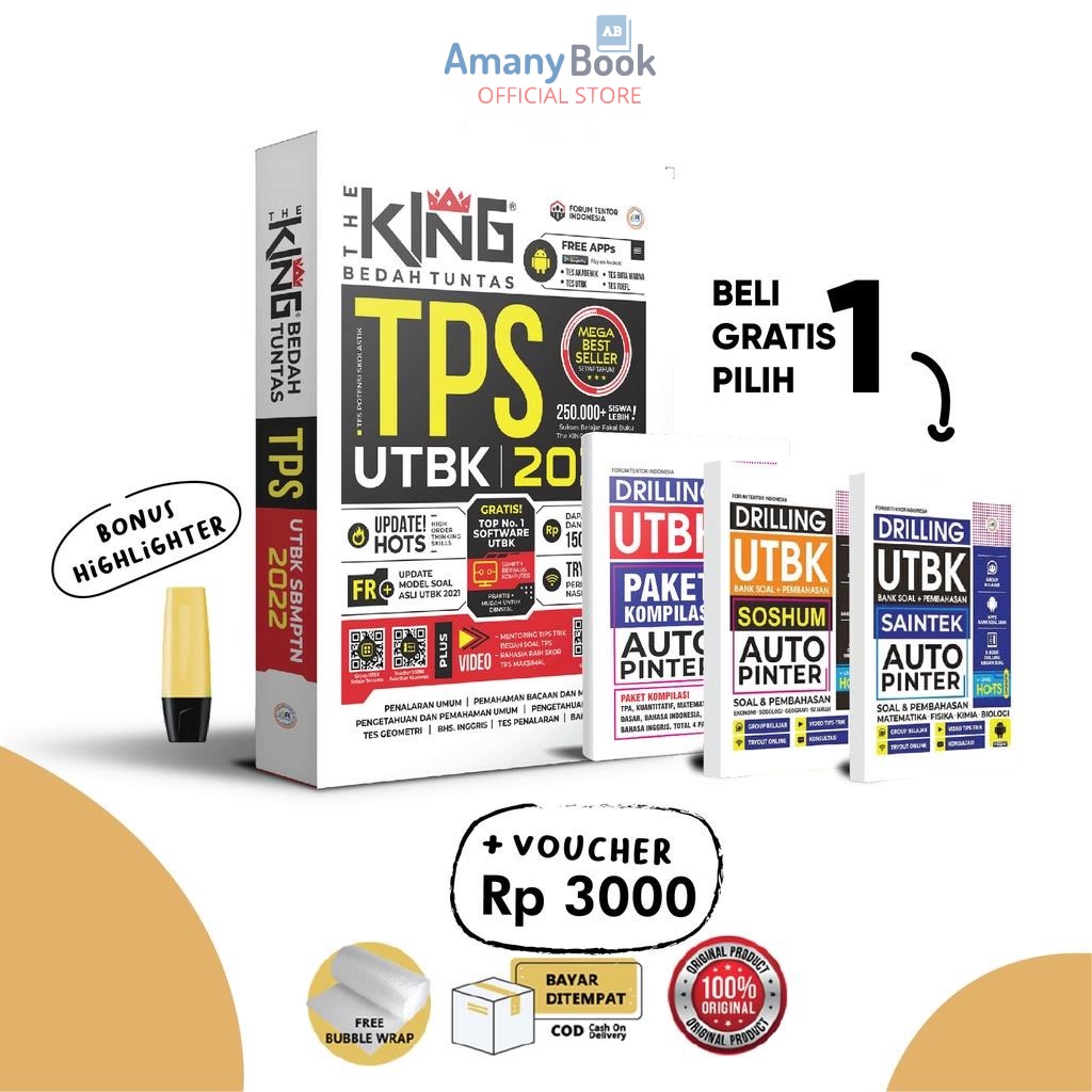 Buku Tps Utbk Sbmptn 2022 The King Bedah Soal & Materi Hots Saintek Soshum Terbaru