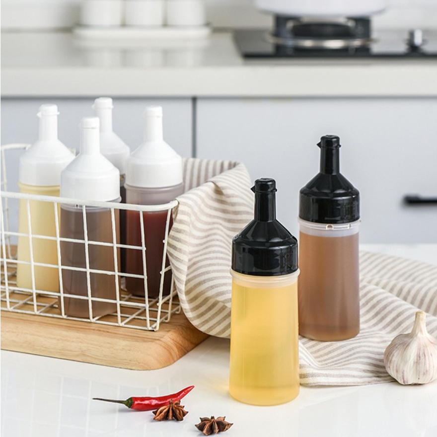 [250ml Squeeze Oil Pot Seasoning Bottle] [High Temperature Resistant &amp; Waterproof Transparent Squeeze Sauce Bottle] [Syrup Dispenser] [Storage Container For Honey &amp; Seasoning]