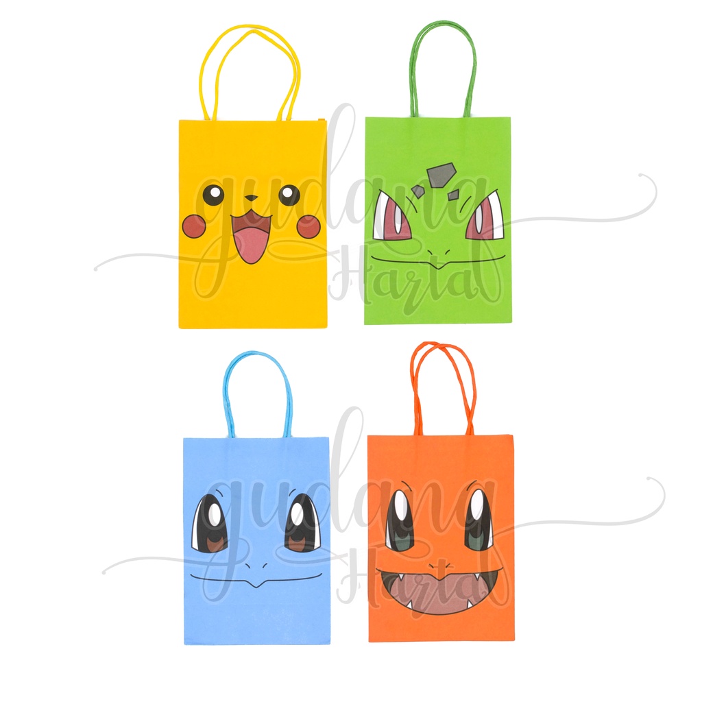 Paper Bag Pokemon Tas Kado Motif Kartun Jepang Monster Listrik Murmer Unik Lucu GH 507291