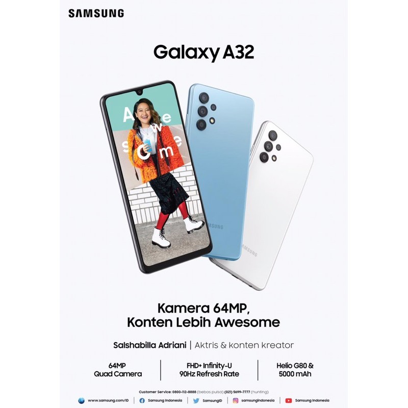 SAMSUNG Galaxy A32 4G RAM 6GB 128GB - VIOLET - BLUE - BLACK - WHITE - 64MP - HELIO G80 - 5000mAh - GRS RESMI SEIN-2