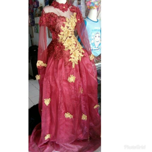 Rok gaun pengantin organza